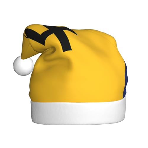 WZYWHJ Weihnachtsmütze für Erwachsene – Ornament-Stirnband für Feiertage, Partys und Kostümveranstaltungen, Flagge von Barbados von WZYWHJ