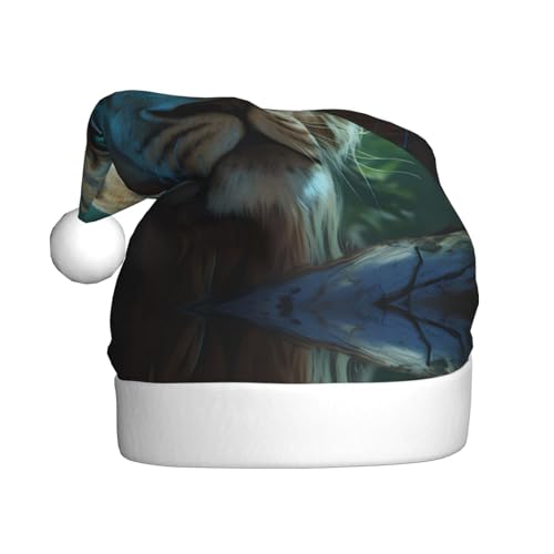 WZYWHJ Weihnachtsmütze für Erwachsene – Ornament-Stirnband für Feiertage, Partys und Kostümveranstaltungen, Löwin mit blau-grünen Augen WZYWHJ Weihnachtsmütze für Erwachsene – Ornament-Stirnband für Feiertage, Partys und Kostümveranstaltungen, Löwin mit blau-grünen Augen von WZYWHJ