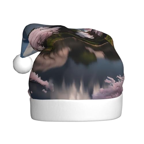 WZYWHJ Weihnachtsmütze für Erwachsene – Ornament-Stirnband für Feiertage, Partys und Kostümveranstaltungen, Mt. Fuji im frühen Frühling von WZYWHJ