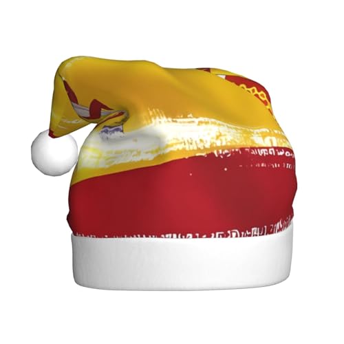 WZYWHJ Weihnachtsmütze für Erwachsene – Ornament-Stirnband für Feiertage, Partys und Kostümveranstaltungen, Spanien-Flaggen-Drucke von WZYWHJ