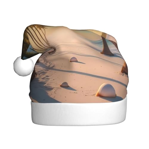 WZYWHJ Weihnachtsmütze für Erwachsene – Ornament-Stirnband für Feiertage, Partys und Kostümveranstaltungen, Strandkokospalmen-Muster von WZYWHJ