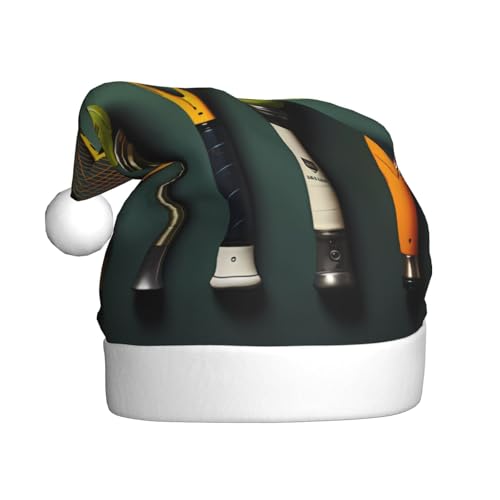 WZYWHJ Weihnachtsmütze für Erwachsene – Ornament-Stirnband für Feiertage, Partys und Kostümveranstaltungen, Tennisbälle und Schläger von WZYWHJ