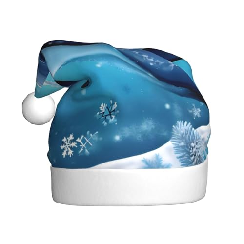 WZYWHJ Weihnachtsmütze für Erwachsene – Ornament-Stirnband für Feiertage, Partys und Kostümveranstaltungen, Winter, Delfin-Drucke von WZYWHJ