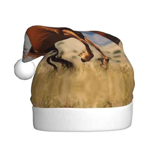 WZYWHJ Weihnachtsmütze für Erwachsene – Ornament-Stirnband für Feiertage, Partys und Kostümveranstaltungen, galoppierendes Pferdebild WZYWHJ Weihnachtsmütze für Erwachsene – Ornament-Stirnband für Feiertage, Partys und Kostümveranstaltungen, galoppierendes Pferdebild von WZYWHJ