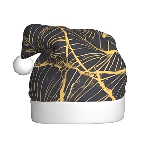 WZYWHJ Weihnachtsmütze für Erwachsene – Ornament-Stirnband für Feiertage, Partys und Kostümveranstaltungen, goldene Blatt-Drucke von WZYWHJ