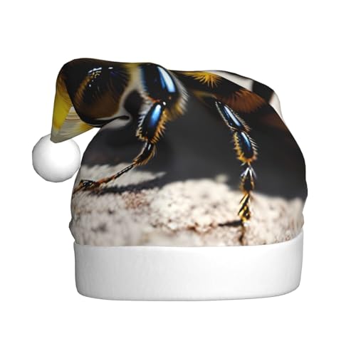 WZYWHJ Weihnachtsmütze für Erwachsene – Ornament-Stirnband für Feiertage, Partys und Kostümveranstaltungen, niedliche kleine Bienen-Drucke von WZYWHJ