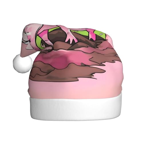 WZYWHJ Weihnachtsmütze für Erwachsene – Ornament-Stirnband für Feiertage, Partys und Kostümveranstaltungen, rosa Ferkel-Drucke von WZYWHJ
