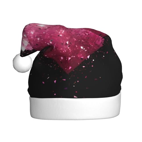 WZYWHJ Weihnachtsmütze für Erwachsene – Ornament-Stirnband für Feiertage, Partys und Kostümveranstaltungen, rotes Herz, rosa Glitzer-Drucke von WZYWHJ