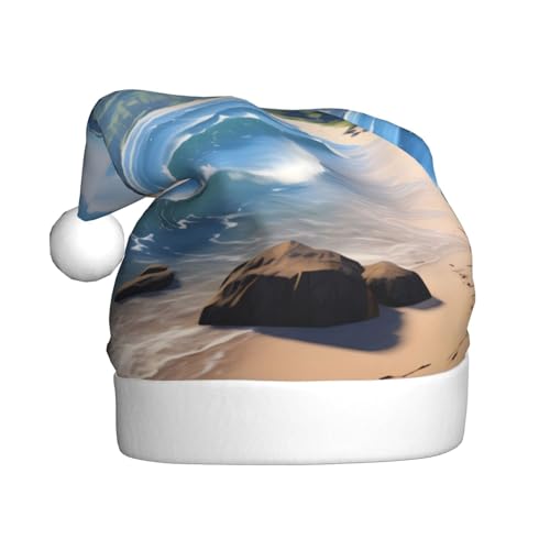 WZYWHJ Weihnachtsmütze für Erwachsene – Ornament-Stirnband für Feiertage, Partys und Kostümveranstaltungen, schöne Hawaii-Stranddrucke von WZYWHJ