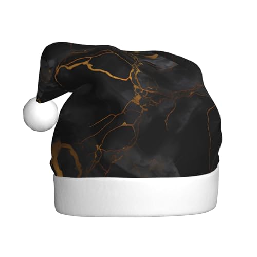 WZYWHJ Weihnachtsmütze für Erwachsene – Ornament-Stirnband für Feiertage, Partys und Kostümveranstaltungen, schwarze Marmor-Textur, Golddrucke WZYWHJ Weihnachtsmütze für Erwachsene – Ornament-Stirnband für Feiertage, Partys und Kostümveranstaltungen, schwarze Marmor-Textur, Golddrucke von WZYWHJ