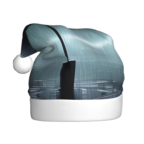WZYWHJ Weihnachtsmütze für Erwachsene – Ornament-Stirnband für Feiertage, Partys und Kostümveranstaltungen, schwarzer Regenschirm im Regen von WZYWHJ