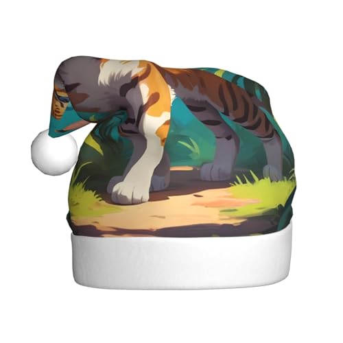 WZYWHJ Weihnachtsmütze für Erwachsene – Ornament-Stirnband für Feiertagspartys und Kostümveranstaltungen, Schablone, Dschungel-Katzenmuster WZYWHJ Weihnachtsmütze für Erwachsene – Ornament-Stirnband für Feiertagspartys und Kostümveranstaltungen, Schablone, Dschungel-Katzenmuster von WZYWHJ