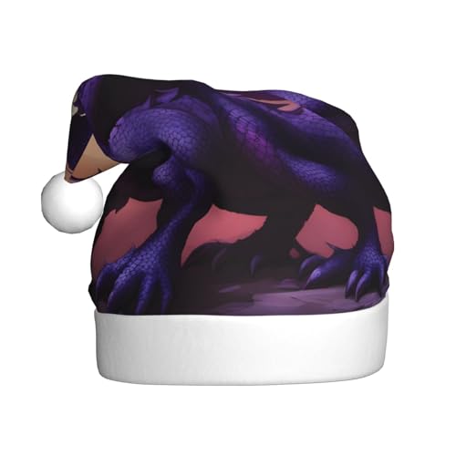 WZYWHJ Weihnachtsmütze für Erwachsene – Ornament-Stirnband für Feiertagspartys und Kostümveranstaltungen, lila und drahtige Drachen von WZYWHJ