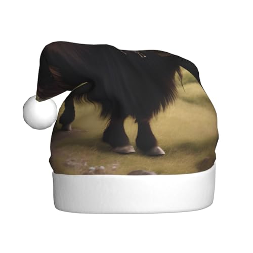 WZYWHJ Weihnachtsmütze für Erwachsene – Ornament-Stirnband für Feiertagspartys und Kostümveranstaltungen, mächtige Hochland-Yak-Drucke von WZYWHJ