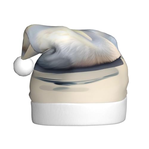 WZYWHJ Weihnachtsmütze für Erwachsene – Ornament-Stirnband für Feiertagspartys und Kostümveranstaltungen, niedlicher kleiner Schwanen-Druck von WZYWHJ