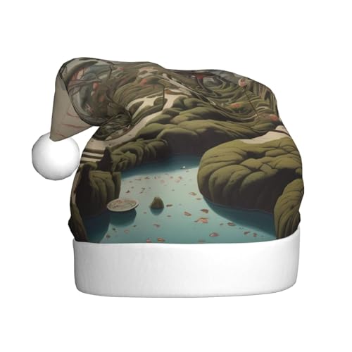 WZYWHJ Weihnachtsmütze für Erwachsene – Ornament-Stirnband für Feiertagspartys und Kostümveranstaltungen, surrealistisches Gartenmuster von WZYWHJ