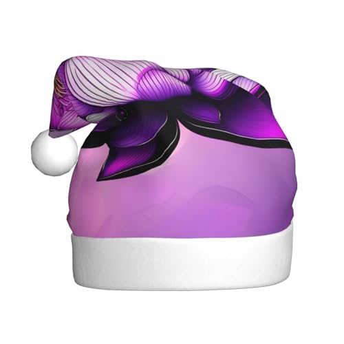 WZYWHJ Weihnachtsmütze für Erwachsene – Ornament-Stirnband für Feiertagspartys und Kostümveranstaltungen, violette Lotusdrucke von WZYWHJ