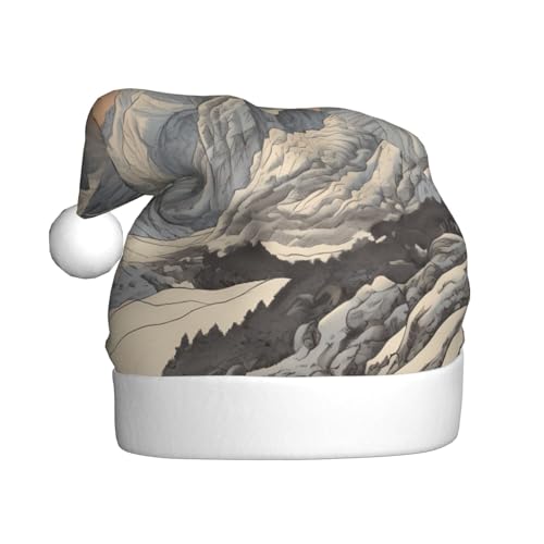 WZYWHJ Weihnachtsmütze für Erwachsene für Urlaub und Weihnachtsfeiern, jährliche Zeremonien, Alpine Dawn Prints von WZYWHJ