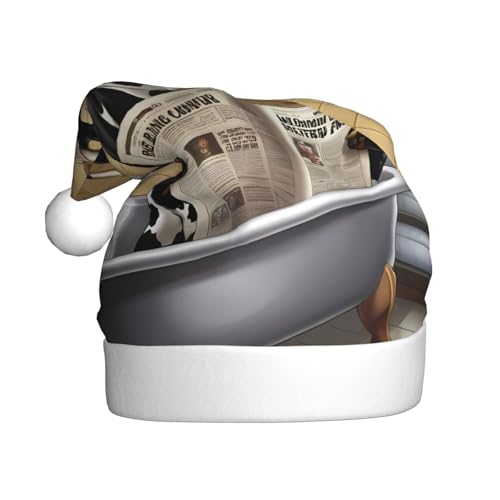 WZYWHJ Weihnachtsmütze für Erwachsene für Urlaub und Weihnachtsfeiern, jährliche Zeremonien, Badezimmer, Kuhmuster von WZYWHJ