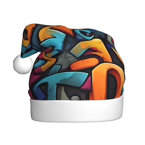 WZYWHJ Weihnachtsmütze für Erwachsene für Urlaub und Weihnachtsfeiern, jährliche Zeremonien, Graffiti-Stil, Buchstaben-Drucke WZYWHJ Weihnachtsmütze für Erwachsene für Urlaub und Weihnachtsfeiern, jährliche Zeremonien, Graffiti-Stil, Buchstaben-Drucke von WZYWHJ