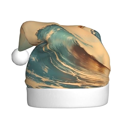 WZYWHJ Weihnachtsmütze für Erwachsene für Urlaub und Weihnachtsfeiern, jährliche Zeremonien, Hawaii-Wellendruckdrucke WZYWHJ Weihnachtsmütze für Erwachsene für Urlaub und Weihnachtsfeiern, jährliche Zeremonien, Hawaii-Wellendruckdrucke von WZYWHJ