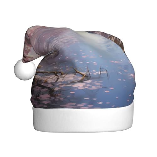 WZYWHJ Weihnachtsmütze für Erwachsene für Urlaub und Weihnachtsfeiern, jährliche Zeremonien, Kirschblüten am See WZYWHJ Weihnachtsmütze für Erwachsene für Urlaub und Weihnachtsfeiern, jährliche Zeremonien, Kirschblüten am See von WZYWHJ