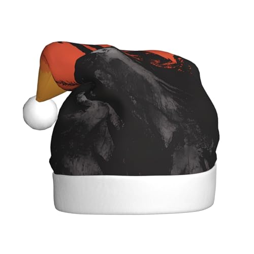 WZYWHJ Weihnachtsmütze für Erwachsene für Urlaub und Weihnachtsfeiern, jährliche Zeremonien, Silhouettenmuster von WZYWHJ