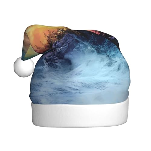 WZYWHJ Weihnachtsmütze für Erwachsene für Urlaub und Weihnachtsfeiern, jährliche Zeremonien, Wald-Aurora-Muster WZYWHJ Weihnachtsmütze für Erwachsene für Urlaub und Weihnachtsfeiern, jährliche Zeremonien, Wald-Aurora-Muster von WZYWHJ