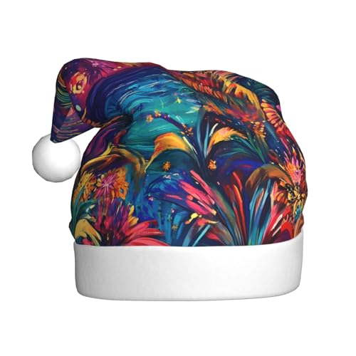 WZYWHJ Weihnachtsmütze für Erwachsene für Urlaub und Weihnachtsfeiern, jährliche Zeremonien, buntes Feuerwerksmuster WZYWHJ Weihnachtsmütze für Erwachsene für Urlaub und Weihnachtsfeiern, jährliche Zeremonien, buntes Feuerwerksmuster von WZYWHJ