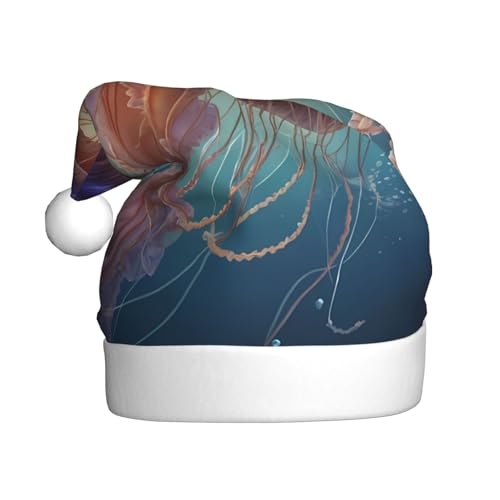 WZYWHJ Weihnachtsmütze für Erwachsene für Urlaub und Weihnachtsfeiern, jährliche Zeremonien, schönes Quallenmuster WZYWHJ Weihnachtsmütze für Erwachsene für Urlaub und Weihnachtsfeiern, jährliche Zeremonien, schönes Quallenmuster von WZYWHJ
