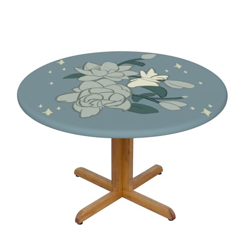 WZYWHJ Weiße Bauhinia-Druck-Tischdecke, rund, wasserdicht, knitterfrei, für Esstisch, Dekoration, Tischdecke WZYWHJ Weiße Bauhinia-Druck-Tischdecke, rund, wasserdicht, knitterfrei, für Esstisch, Dekoration, Tischdecke von WZYWHJ