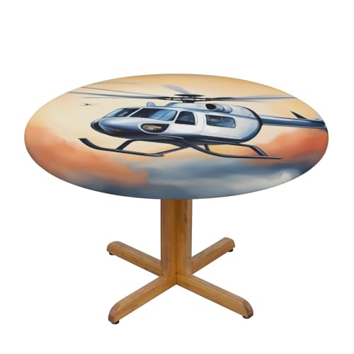 WZYWHJ Weiße Hubschrauber-Tischdecke, rund, wasserdicht, knitterfrei, für Esstisch, Dekoration, Tischdecke WZYWHJ Weiße Hubschrauber-Tischdecke, rund, wasserdicht, knitterfrei, für Esstisch, Dekoration, Tischdecke von WZYWHJ