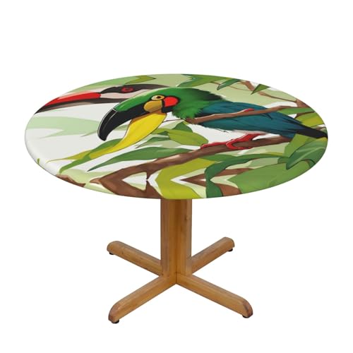 WZYWHJ toucantropical Tischdecke, Schnabelmuster, rund, wasserdicht, knitterfrei, für Esstisch, Dekoration, Tischdecke WZYWHJ toucantropical Tischdecke, Schnabelmuster, rund, wasserdicht, knitterfrei, für Esstisch, Dekoration, Tischdecke von WZYWHJ
