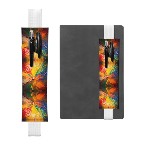 Weißes Leder-Stifthalter, Lesezeichen, WZYWHJ verschüttete Farbpalette, bedruckt, Premium-PVC-Leder, elastisches Band-Design für Notizbücher, Tagebücher und Planer Weißes Leder-Stifthalter, Lesezeichen, WZYWHJ verschüttete Farbpalette, bedruckt, Premium-PVC-Leder, elastisches Band-Design für Notizbücher, Tagebücher und Planer von WZYWHJ