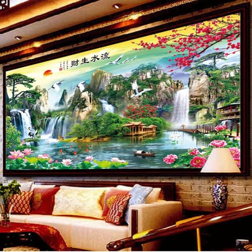 Diamond Painting Chinesische Landschaft für Wand-Decor Erwachsene Kinder 5D DIY Bilder Diamant Malerei Kits Full Drill Strass Stickerei Set Malen nach Zahlen Kreuzstich Runder Diamant 90x240cm Diamond Painting Chinesische Landschaft für Wand-Decor Erwachsene Kinder 5D DIY Bilder Diamant Malerei Kits Full Drill Strass Stickerei Set Malen nach Zahlen Kreuzstich Runder Diamant 90x240cm von WaFeLe