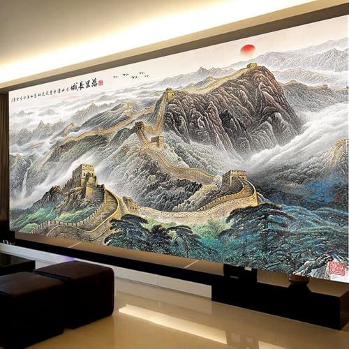 Diamond Painting Landschaft der Chinesischen Mauer in China Wand-Decor 5D DIY Bilder Strass Stickerei Set Diamant Malerei Kits Full Drill Erwachsene Kinder Malen nach Zahlen Runder Diamant 90x240cm Diamond Painting Landschaft der Chinesischen Mauer in China Wand-Decor 5D DIY Bilder Strass Stickerei Set Diamant Malerei Kits Full Drill Erwachsene Kinder Malen nach Zahlen Runder Diamant 90x240cm von WaFeLe