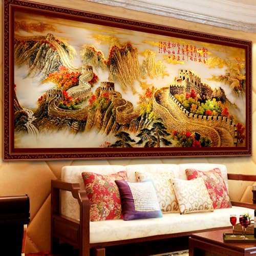 Diamond Painting Landschaft der Chinesischen Mauer in China für Wand-Decor Erwachsene Kinder Diamant Malerei Kits Full Drill Malen nach Zahlen 5D DIY Bilder Strass Stickerei Set Platz Diamant 90x240cm Diamond Painting Landschaft der Chinesischen Mauer in China für Wand-Decor Erwachsene Kinder Diamant Malerei Kits Full Drill Malen nach Zahlen 5D DIY Bilder Strass Stickerei Set Platz Diamant 90x240cm von WaFeLe