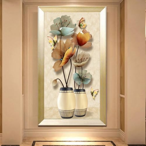 Diamond Painting Schmetterlingsvase Pflanze Strass Stickerei Set für Wand-Decor Erwachsene Kinder Diamant Malerei Kits Full Drill Malen nach Zahlen Kreuzstich 5D DIY Bilder Runder Diamant 50x100cm Diamond Painting Schmetterlingsvase Pflanze Strass Stickerei Set für Wand-Decor Erwachsene Kinder Diamant Malerei Kits Full Drill Malen nach Zahlen Kreuzstich 5D DIY Bilder Runder Diamant 50x100cm von WaFeLe