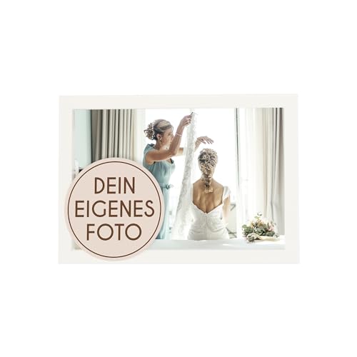 Wackadoo Bilderrahmen Holz mit eigenem Foto 10x15 (quer) cm weiß - Poster mit Wunschmotiv - Personalisiertes Geschenk - Wunschmotiv von Wackadoo