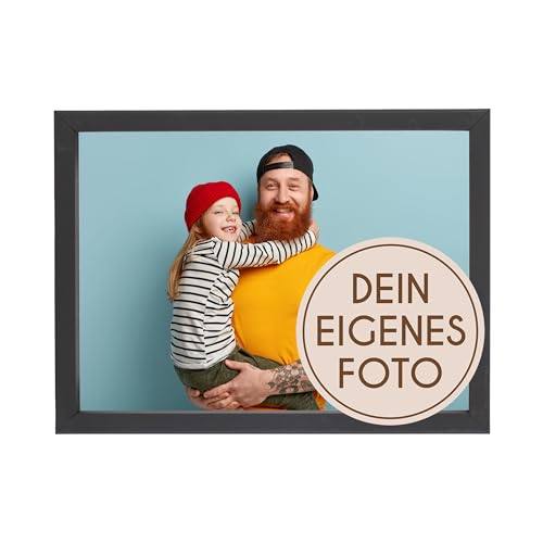 Wackadoo® Holz Bilderrahmen mit eigenem Foto 13x18 (quer) cm schwarz - Poster mit Wunschmotiv - Personalisiertes Geschenk - Wunschmotiv - Muttertagsgeschenk von Wackadoo