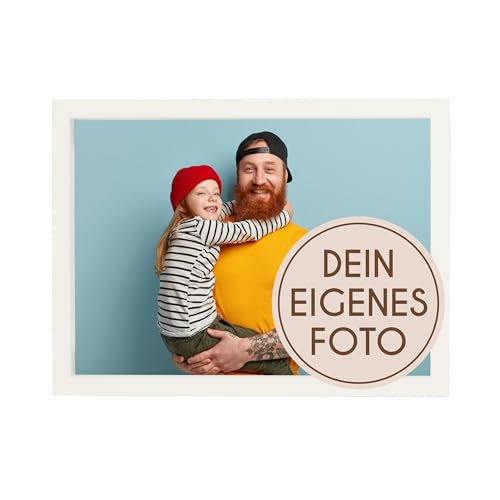 Wackadoo® Holz Bilderrahmen mit eigenem Foto 13x18 (quer) cm weiß - Poster mit Wunschmotiv - Personalisiertes Geschenk - Wunschmotiv - Muttertagsgeschenk von Wackadoo