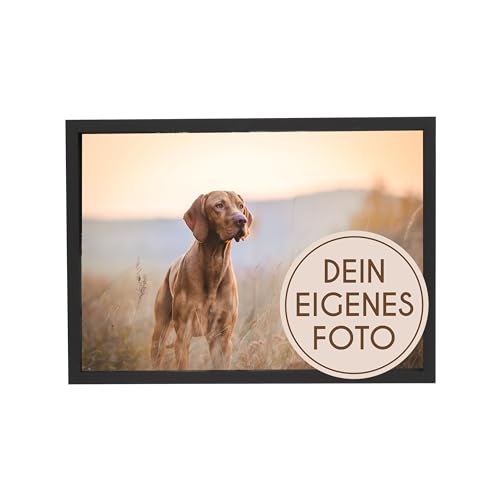 Wackadoo® Holz Bilderrahmen mit eigenem Foto 29,7x42 cm DIN A3 (quer) cm schwarz - Poster mit Wunschmotiv - Personalisiertes Geschenk - Wunschmotiv - Muttertagsgeschenk von Wackadoo