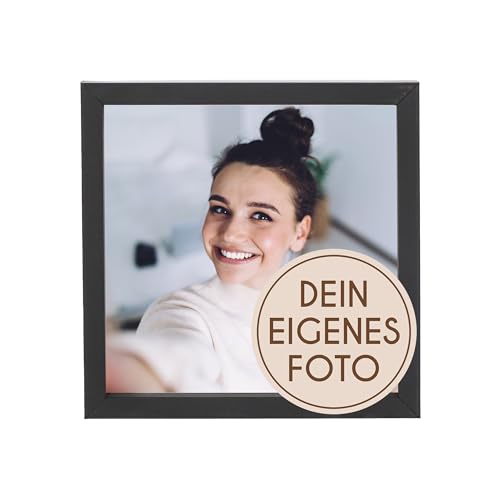 Wackadoo Bilderrahmen Holz quadratisch mit eigenem Foto 13x13 cm schwarz - Poster mit Wunschmotiv - Personalisiertes Geschenk, Wunschmotiv, fotogeschenk von Wackadoo