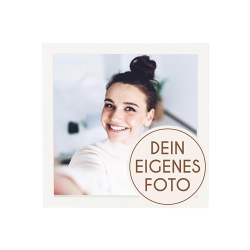 Wackadoo Bilderrahmen Holz quadratisch mit eigenem Foto 13x13 cm weiß - Poster mit Wunschmotiv - Personalisiertes Geschenk - Wunschmotiv - valentinstag geschenke für ihn sie von Wackadoo