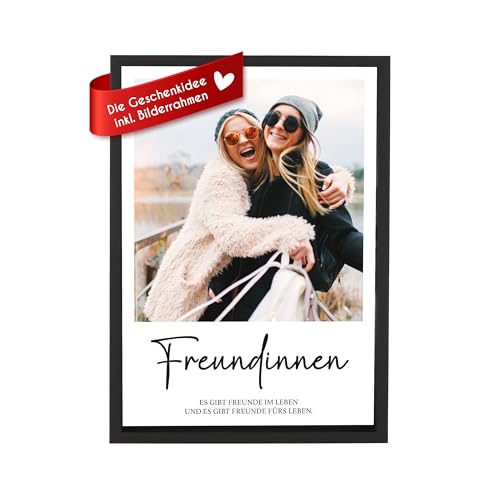 Wackadoo Bilderrahmen Personalisiertes Poster Freundin, Wandbild mit Foto und Text, Holz Bilderrahmen und Glasscheibe, fotogeschenk personalisiert, personalisiertes geschenk von Wackadoo