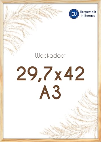 Wackadoo Bilderrahmen A3 29,7x42 (DIN A3) natur Fotowand Posterrahmen mit Glasscheibe Italienisches Holz Picture frame von Wackadoo