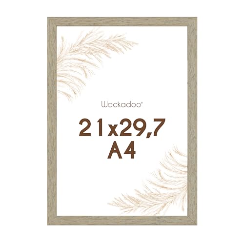 Wackadoo Bilderrahmen A4 21x29,7 (DIN A4) Eiche Fotowand Fotorahmen mit Glasscheibe FSC Holz Picture frame von Wackadoo