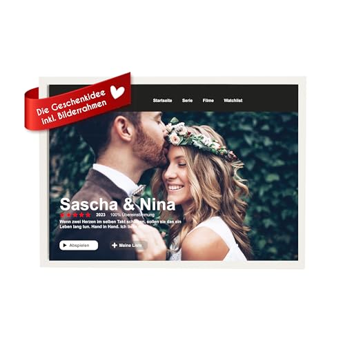 Wackadoo Bilderrahmen Personalisiertes Netflix Bild mit Foto und persönlichem Text auf hochwertigem Papier, Holz Bilderrahmen, valentinstag geschenke für ihn sie, geburtstagsgeschenk für freund, Wackadoo Bilderrahmen Personalisiertes Netflix Bild mit Foto und persönlichem Text auf hochwertigem Papier, Holz Bilderrahmen, valentinstag geschenke für ihn sie, geburtstagsgeschenk für freund, von Wackadoo