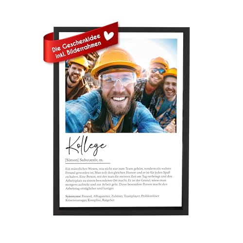 Wackadoo Bilderrahmen Personalisiertes Poster Kollege, Wandbild mit Foto und Text, Holz Bilderrahmen und Glasscheibe, fotogeschenk personalisiert, Abschiedsgeschenk, Geburtstagsgeschenk Wackadoo Bilderrahmen Personalisiertes Poster Kollege, Wandbild mit Foto und Text, Holz Bilderrahmen und Glasscheibe, fotogeschenk personalisiert, Abschiedsgeschenk, Geburtstagsgeschenk von Wackadoo
