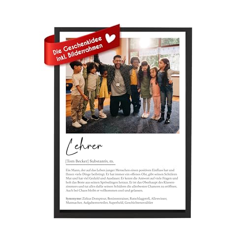 Wackadoo Bilderrahmen Personalisiertes Poster Lehrer, Wandbild mit Foto und Text, Holz Bilderrahmen und Glasscheibe, fotogeschenk personalisiert, dankeschön geschenk, Abschiedsgeschenk Wackadoo Bilderrahmen Personalisiertes Poster Lehrer, Wandbild mit Foto und Text, Holz Bilderrahmen und Glasscheibe, fotogeschenk personalisiert, dankeschön geschenk, Abschiedsgeschenk von Wackadoo